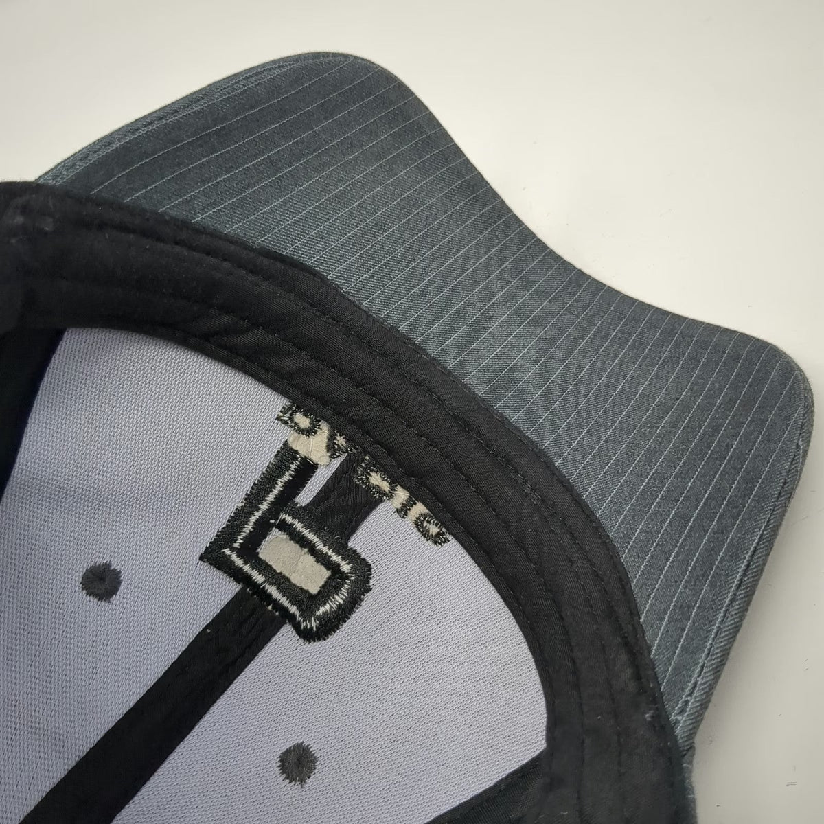 Paris Pinstripe Baseball Cap Gray One Size Eiffel Tower Acrylic Slideback Hat
