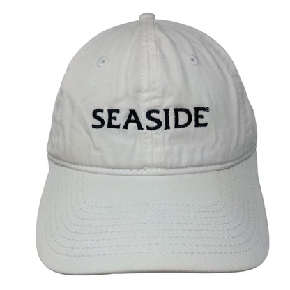 Seaside Strapback Hat White OSFM Adjustable Embroidered Vent Holes
