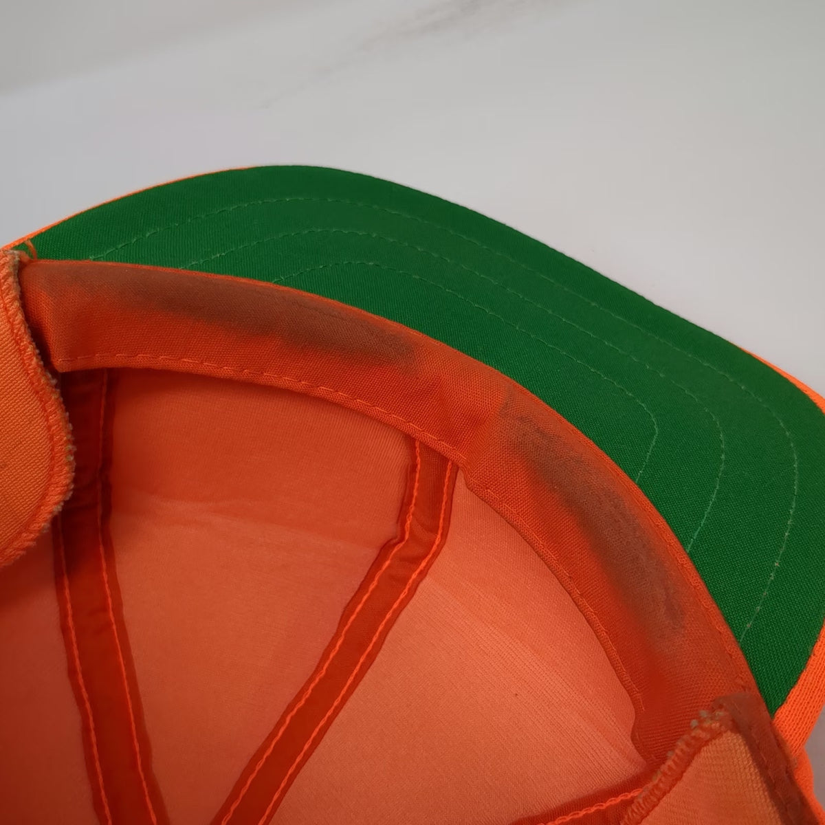 Baseball Cap Orange One Size Green Underbrim Blank Hat Solid Plain Hunting Gear