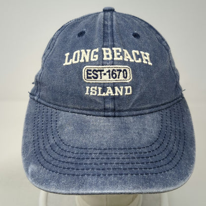 Kaufman Baseball Cap Blue One Size Long Beach Island Est 1670 Slideback Hat