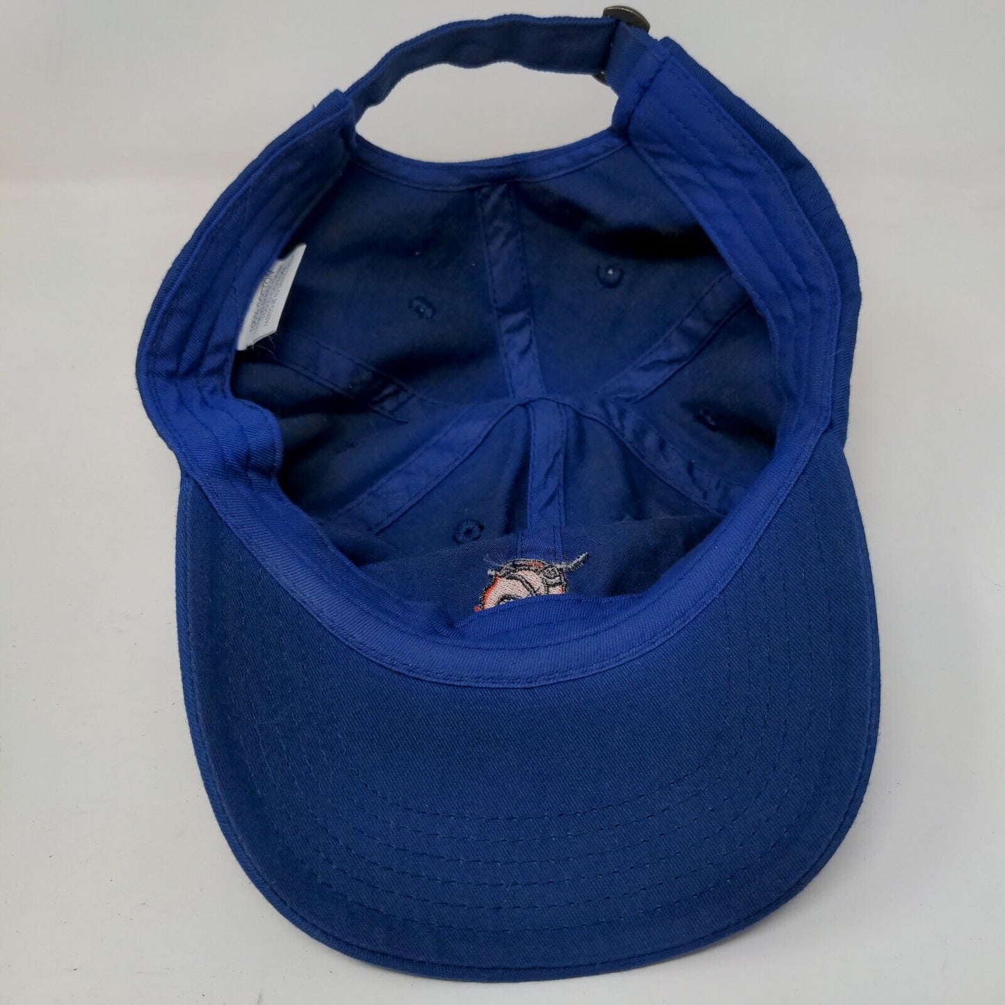 Unbranded Slideback Hat Blue One Size Adjustable Embroidered Vented Holes Cotton