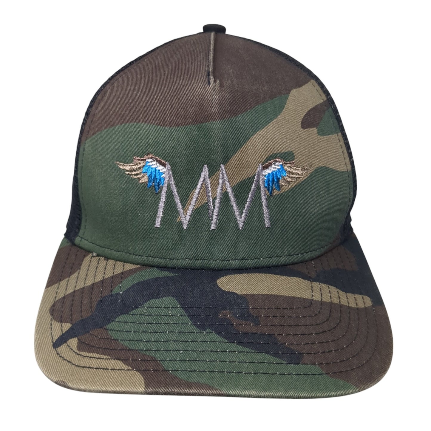 MM Wings Snapback Mesh Back Trucker Hat Multi Camo One Size New Era