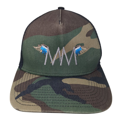 MM Wings Snapback Mesh Back Trucker Hat Multi Camo One Size New Era