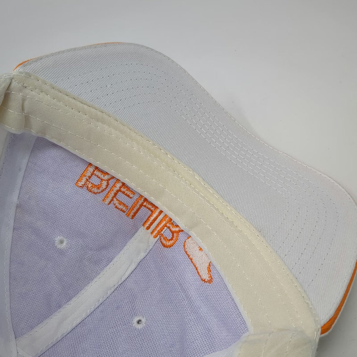 Behr Baseball Cap White One Size Orange Logo Strapback Hat Paint Company Bear