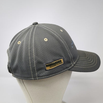 Ahead Gray Baseball Cap One Size Bombardier Challenger Logo Strapback Hat Mesh