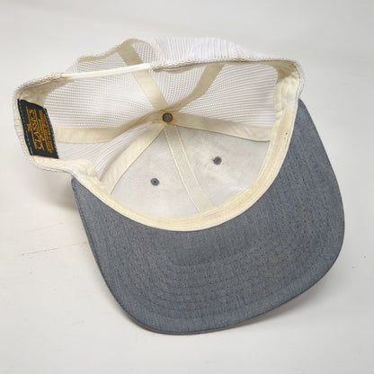 Magnolia Leather Patch Snapback Trucker Hat Gray OSFA Mesh Back Yupoong