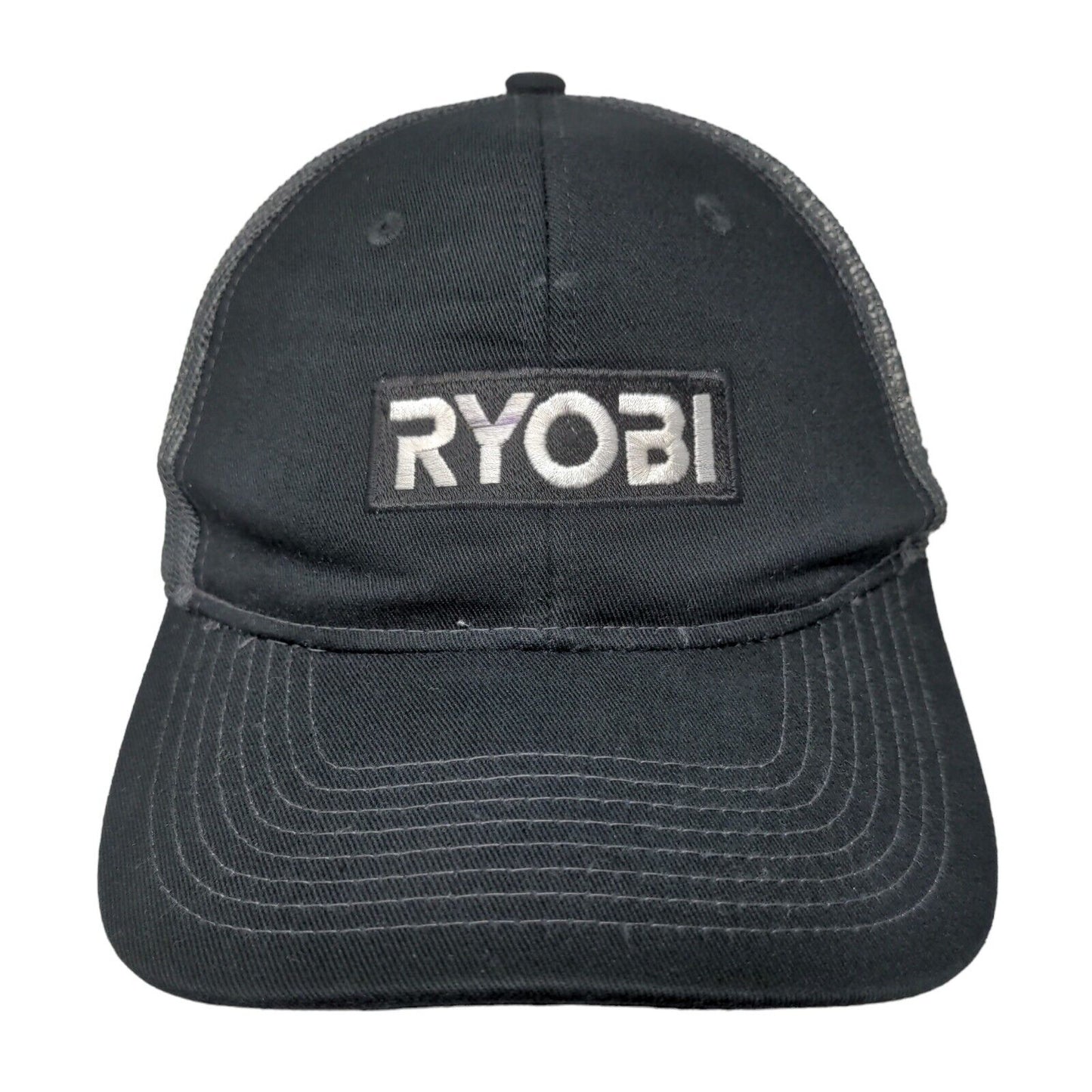 RYOBI Snapback Trucker Hat Black One Size Adjustable Mesh Back Port Authority