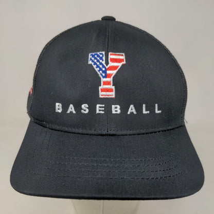 Pacific Headwear Boy's Snapback Mesh Back Hat Black Embroidered Baseball Logo