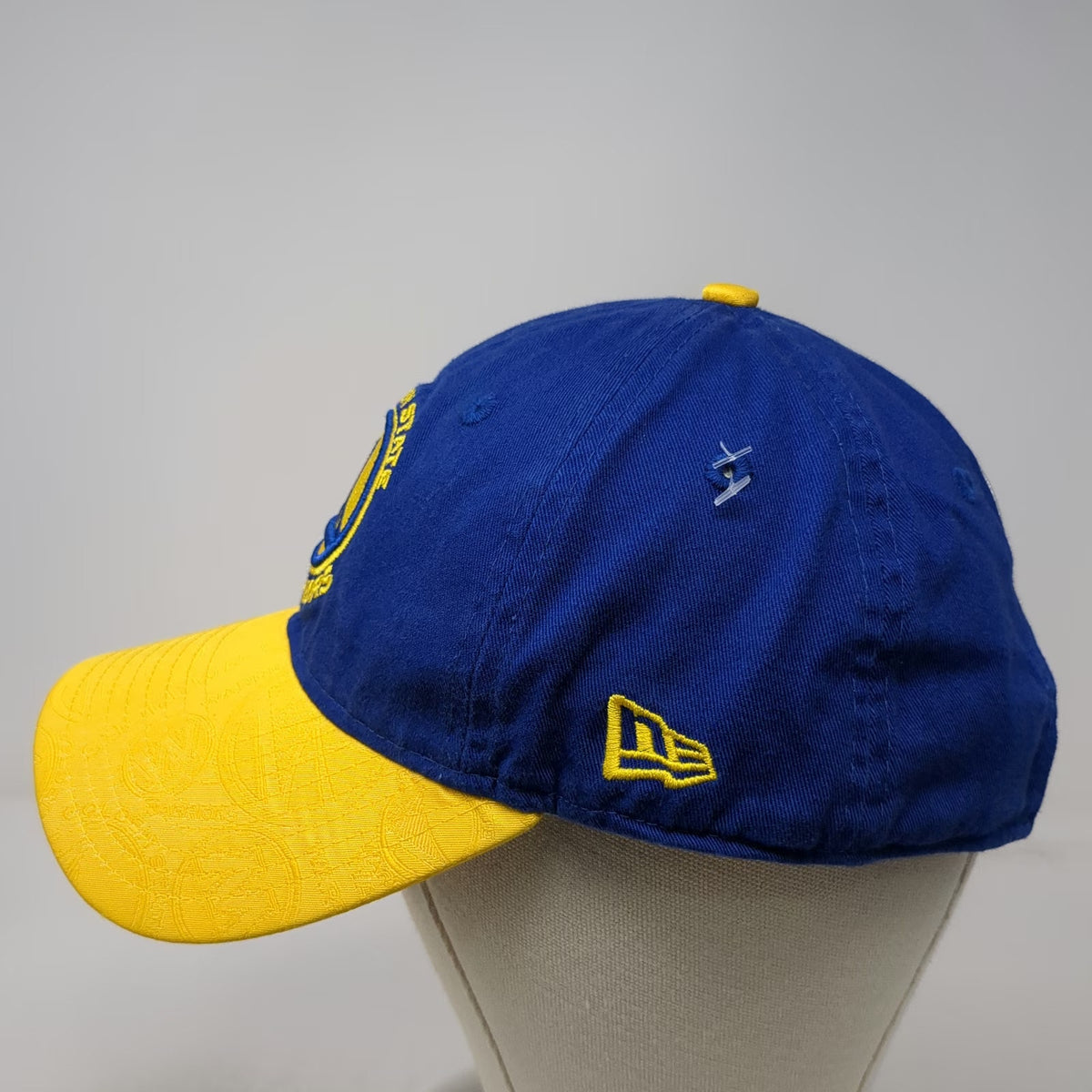 Golden State Warriors NBA New Era Cap Blue Yellow One Size 9TWENTY Logo Brim Hat