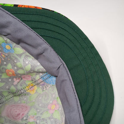 Kromer Welding Cap Green 7 3/8 Snail Floral Print Polka Dot Fitted Hat USA