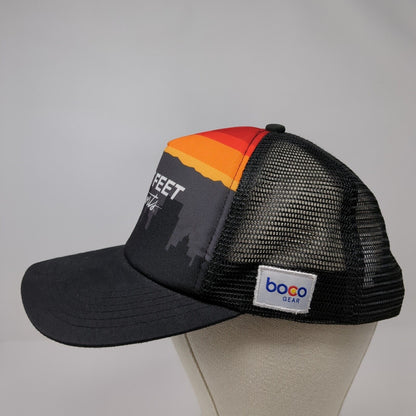 Fleet Feet Sports Snapback Trucker Hat Black OSFM Mesh Back Boco Gear