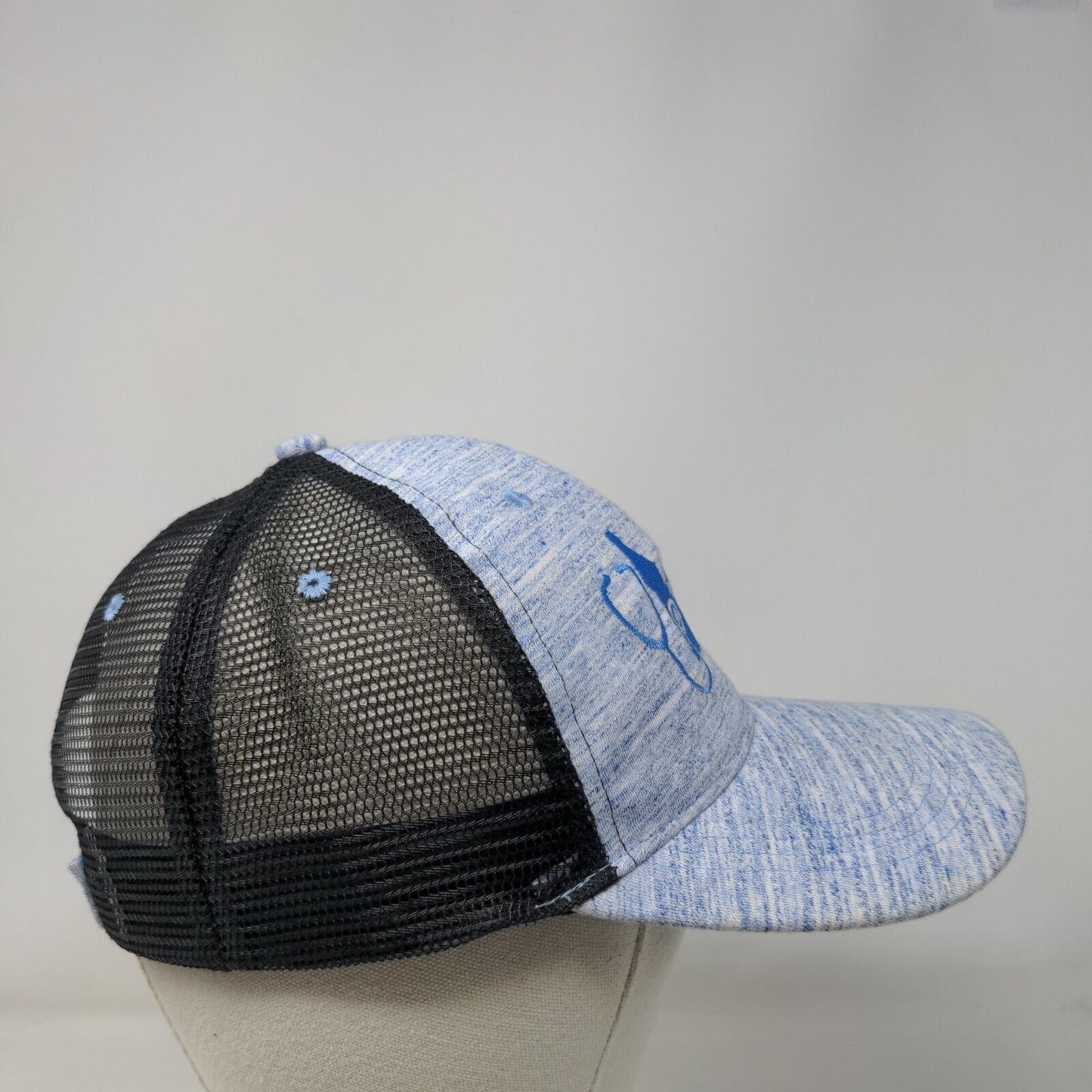 50th Anniversary Of NP Practice Strapback Trucker Hat Blue One Size Mesh Back
