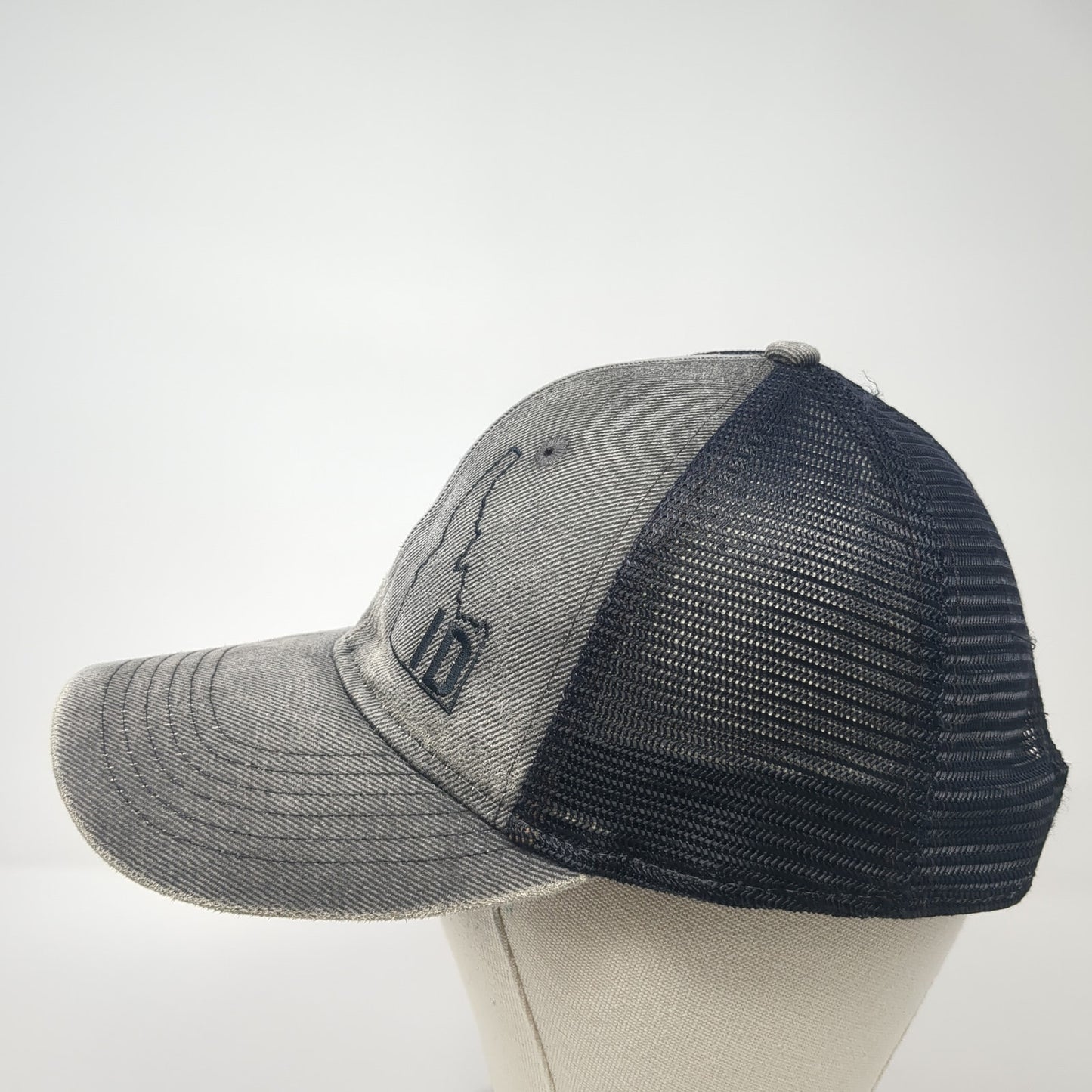 Idaho Snapback Trucker Hat Gray One Size Adjustable Mesh Back Sportsman