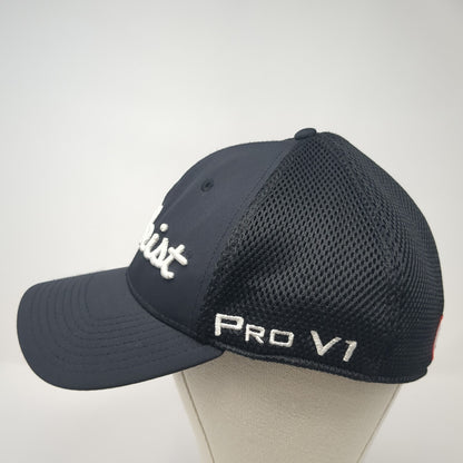 Titleist FJ Pro V1 Fitted Hat Black XL Embroidered Stretch New Era