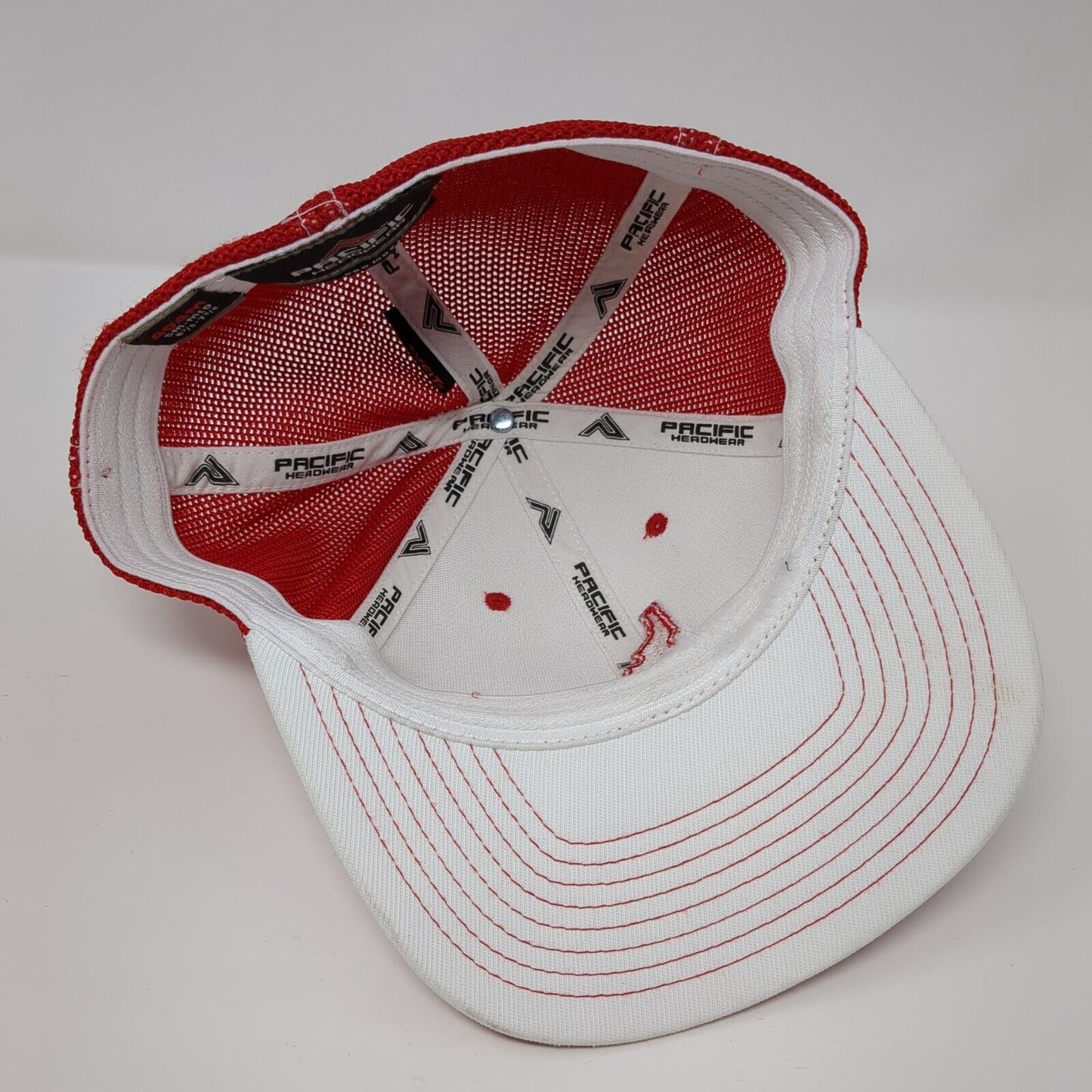 Idaho Fitted Mesh Back Trucker Hat Red 6 7/8-7 3/8 Pacific Headwear