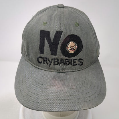 No Fear Snapback Hat Green One Size Made in USA No Crybabies Embroidered 6 Panel
