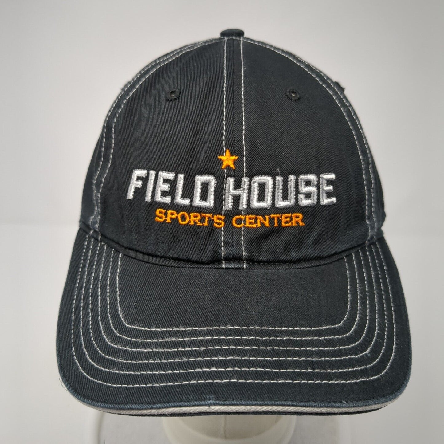 Field House Sports Center Strapback Hat Black OS Adjustable Richardson Cotton