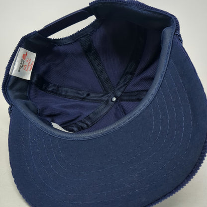 Designer Award Headwear 5 Panel Blue One Size Snapback Corduroy Braided Rope Hat