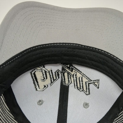 Grom Trucker Hat Gray One Size Mesh Back Snapback Logo Embroidered Baseball Cap