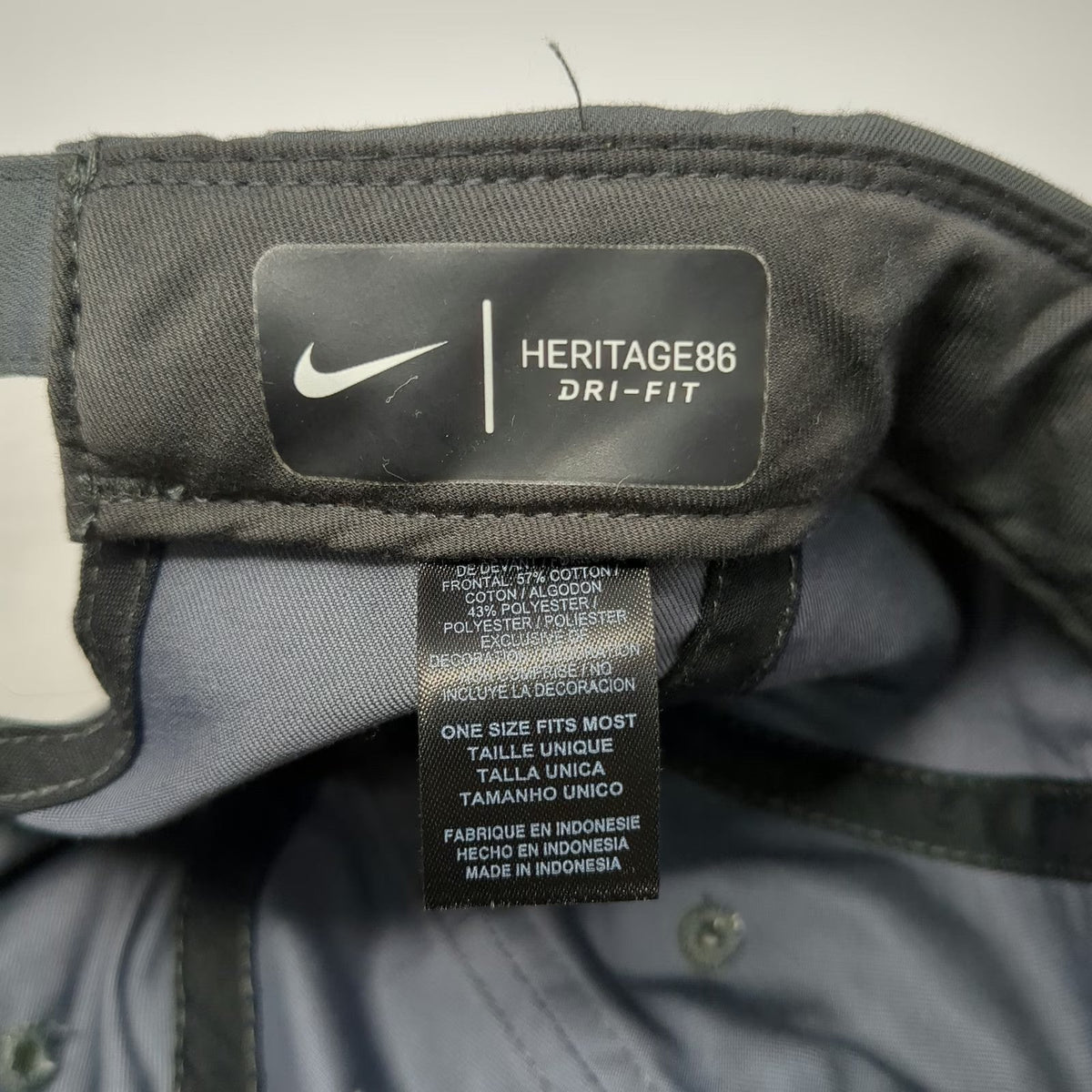 Nike Baseball Cap Gray One Size Heritage86 Dri-FIT Letter H Logo Slideback Hat