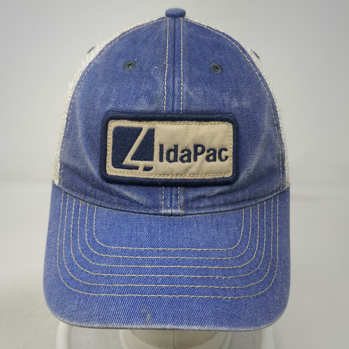 Legacy Trucker Hat Blue One Size IdaPac Mesh Snapback Green Underbrim Hat