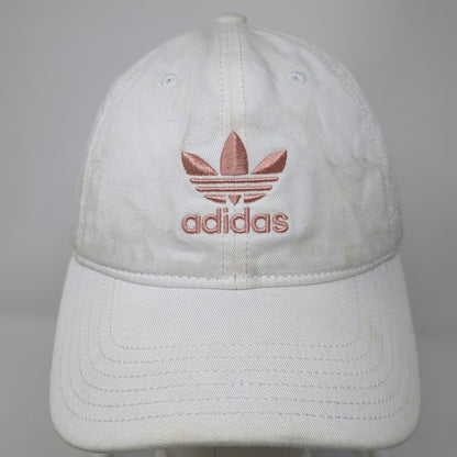 Adidas Baseball Cap White One Size Trefoil Logo Pink Gold Slideback Cotton Hat