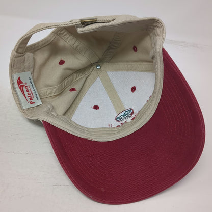 Falcon Baseball Cap Beige Red Mark's Marine Coeur d'Alene ID One Size Cotton Hat