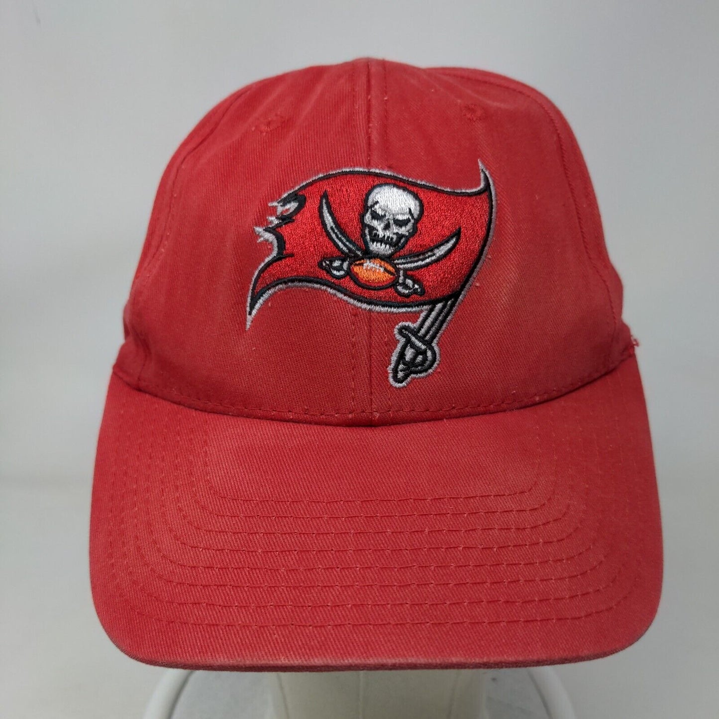 NFL Tampa Bay Buccaneers Strapback Hat Red OSFA Embroidered Logo Flag