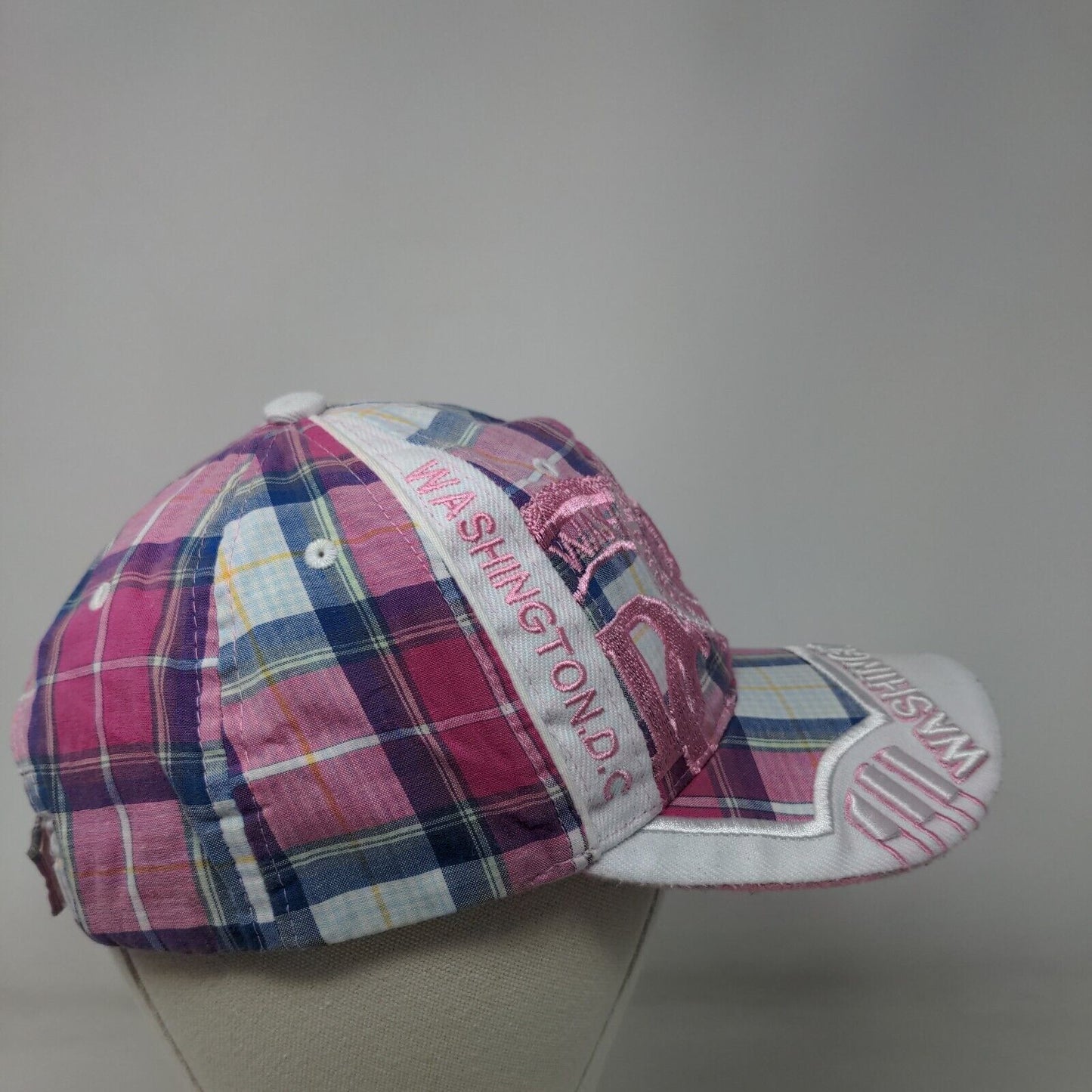 Washington DC Strapback Hat Multicolor One Size Embroidered Plaid