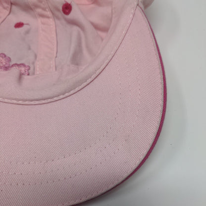 Fleur-de-lis Bejeweled Strapback Hat Pink 54cm Adjustable 6 Panel Cotton