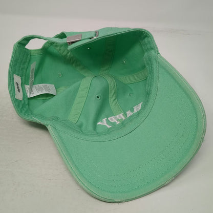 Aerie Baseball Cap Green One Size Happy Embroidered Cotton Slideback Hat