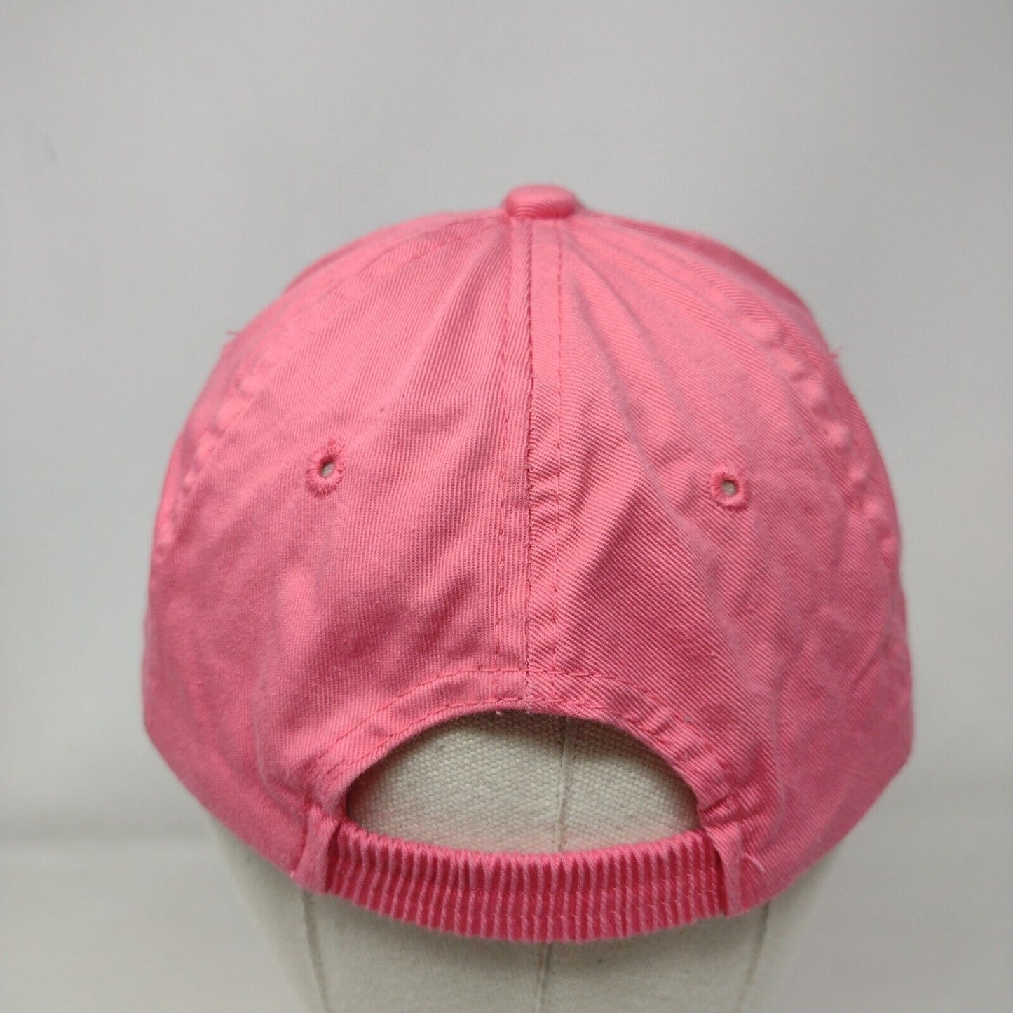 Unbranded Ladies Strapback Hat Pink OSFA Adjustable Vented Holes 6 Panel Blank
