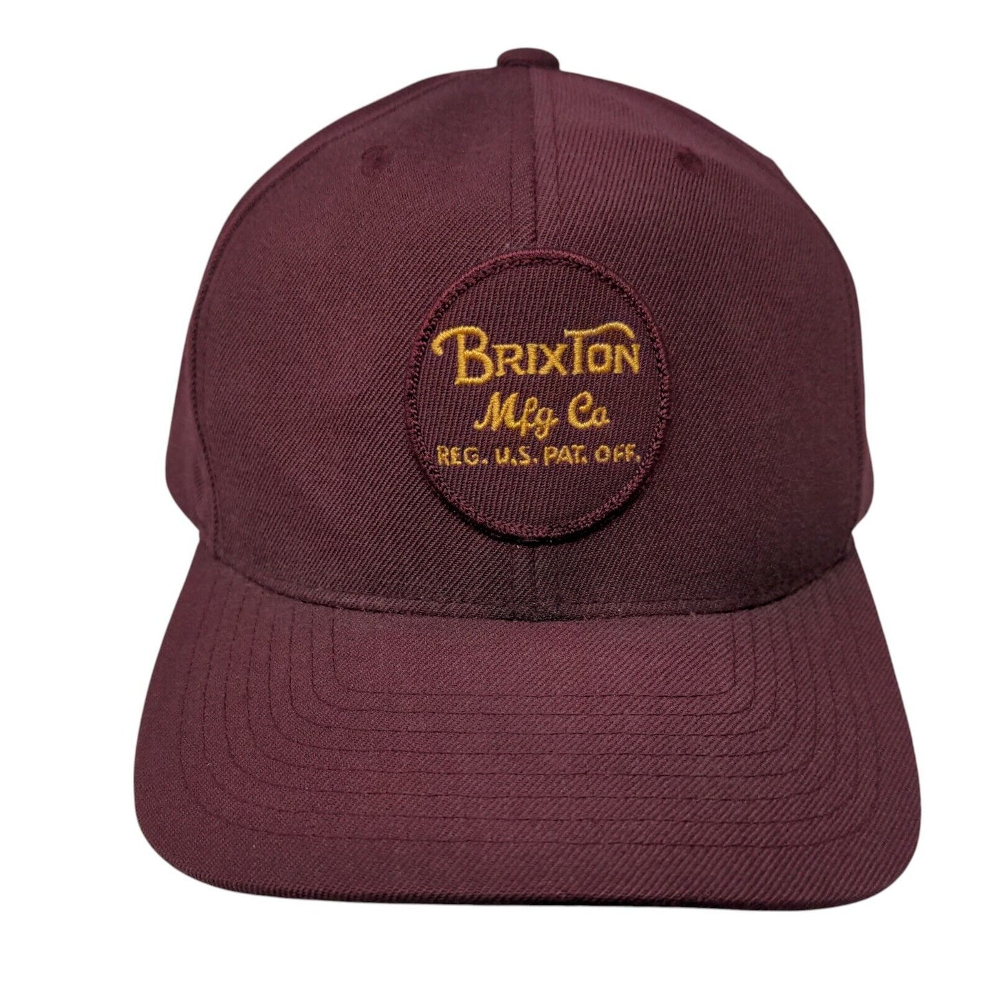 Brixton Mfg Co Snapback Hat Red OSFA Adjustable Embroidered Vented Holes 6 Panel