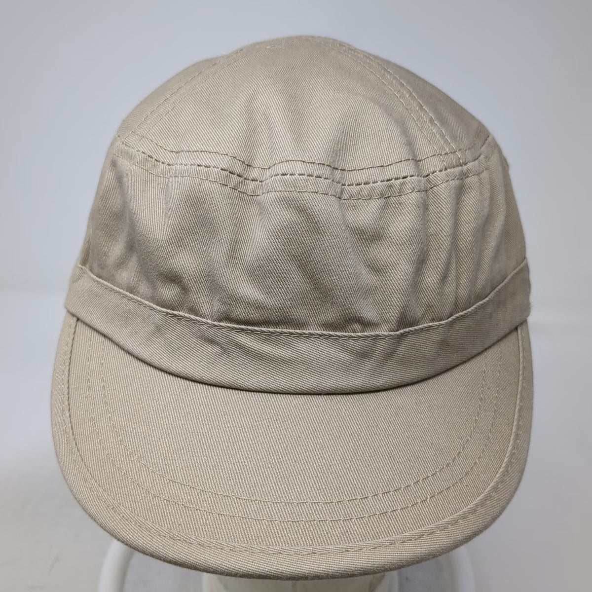 Army Cap Beige One Size Cotton Adjustable Strapback Solid Plain Military Hat
