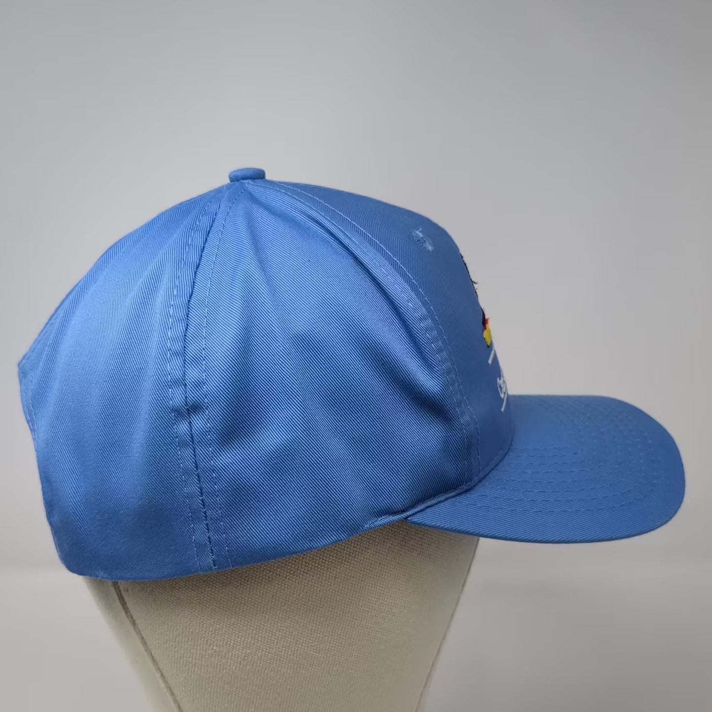 Mountain Marketing Friddle Custom Combining Blue Snapback Hat Harvester Vintage