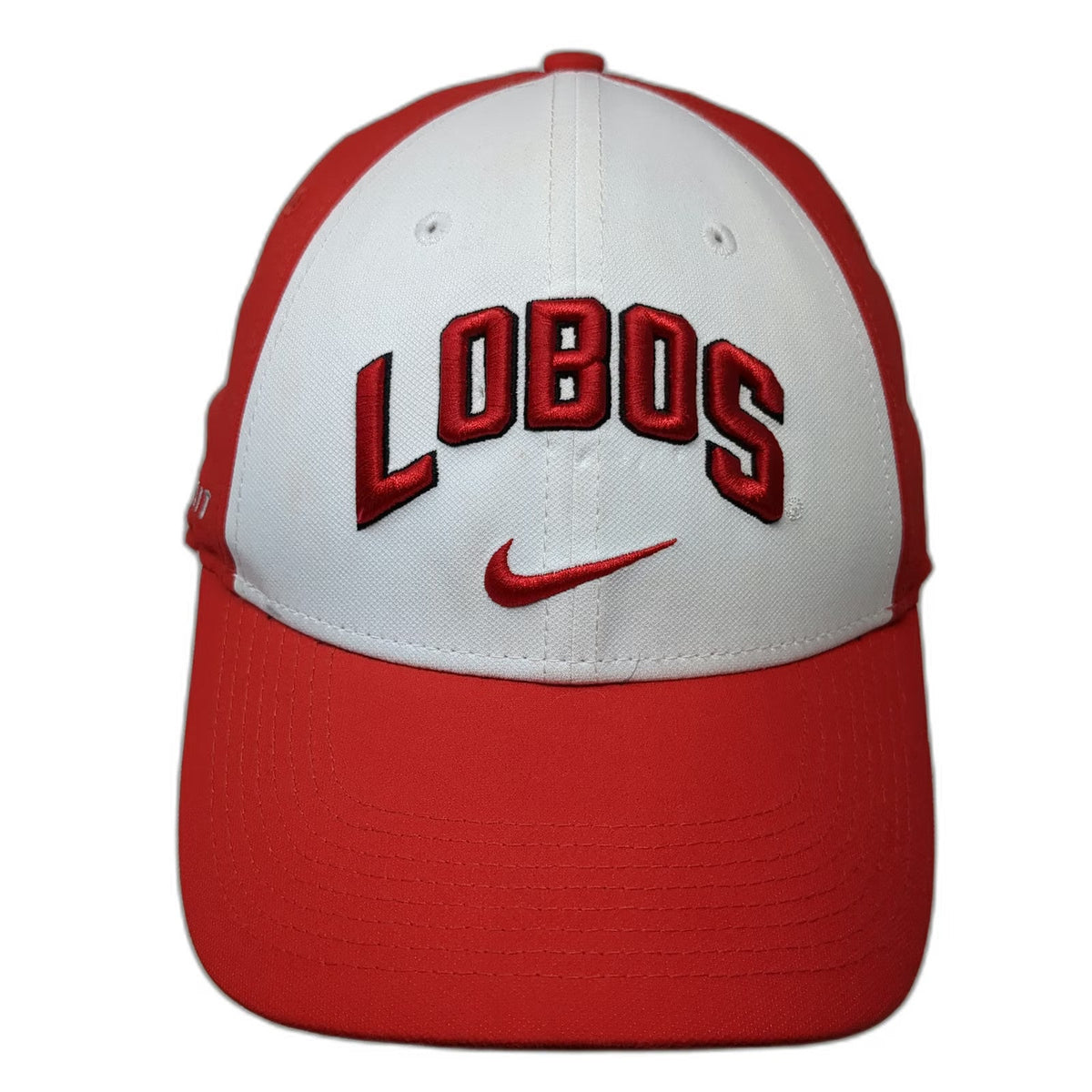 Nike Baseball Cap Red OS NCAA New Mexico Lobos Mascot Logo Dri-Fit Fitted Hat