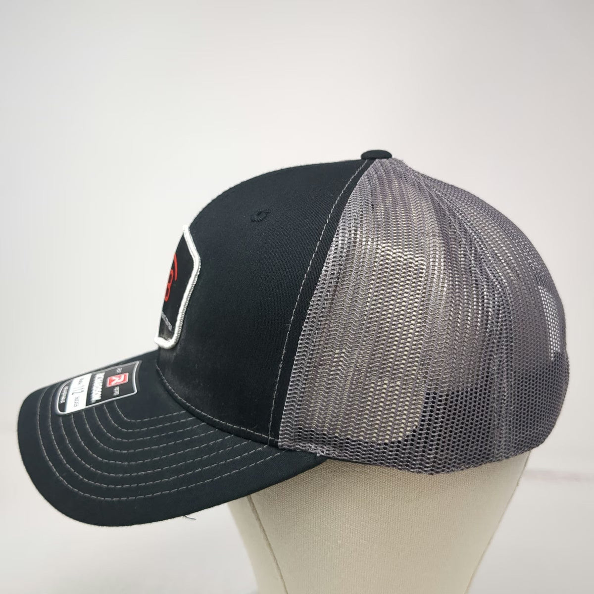 Richardson Trucker Hat Black One Size Bull Development Center Mesh Snapback