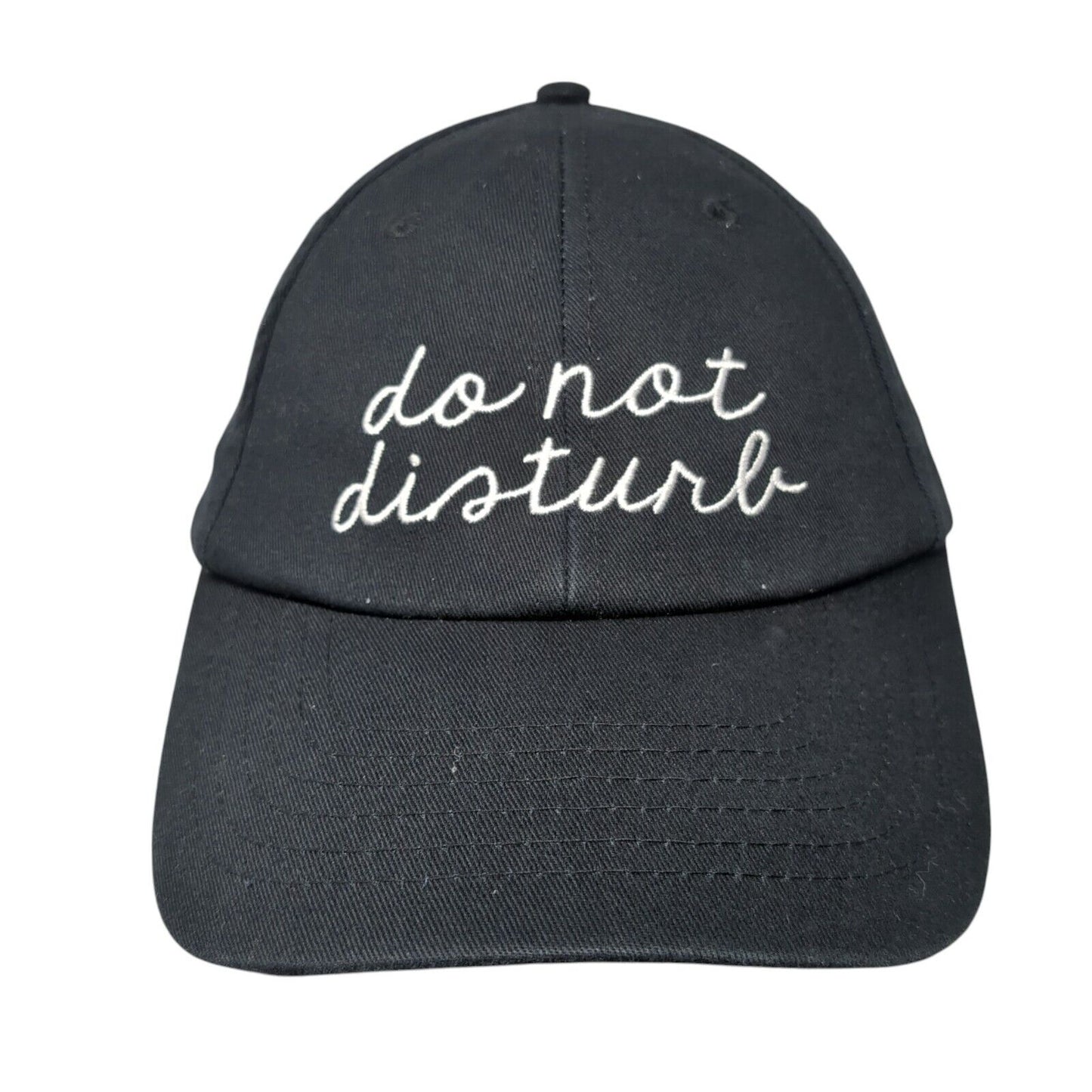 Do Not Disturb Strapback Hat Black One Size Adjustable Embroidered
