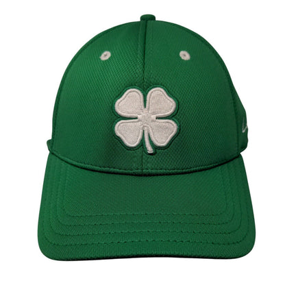 Live Lucky Fitted Hat Green OSFA Embroidered Vented Holes 6 Panel Black Clover