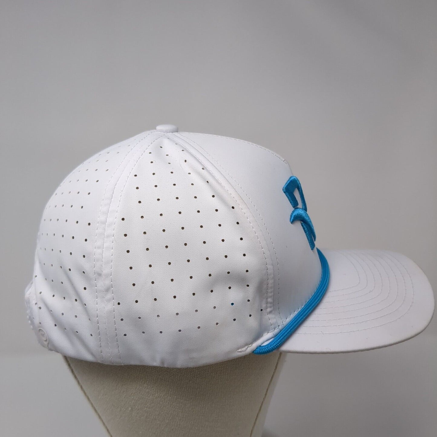 RC 1917 Snapback Rope Hat White One Size Laser Cut Solid Good Boy Golf