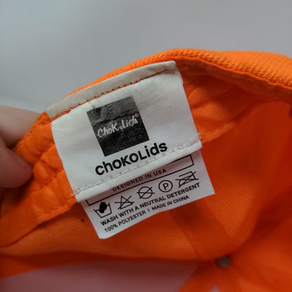 choKoLids Strapback Hat Orange OSFA Adjustable 6 Panel Blank Polyester