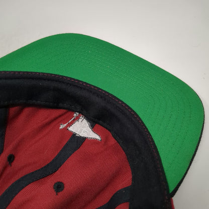 Primitive Snapback Red One Size Pennant Logo Green Underbrim Skateboarding Hat