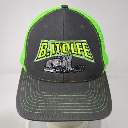Richardson Gray Green Trucker Hat One Size B. Wolfe Semi Truck Grandview Idaho