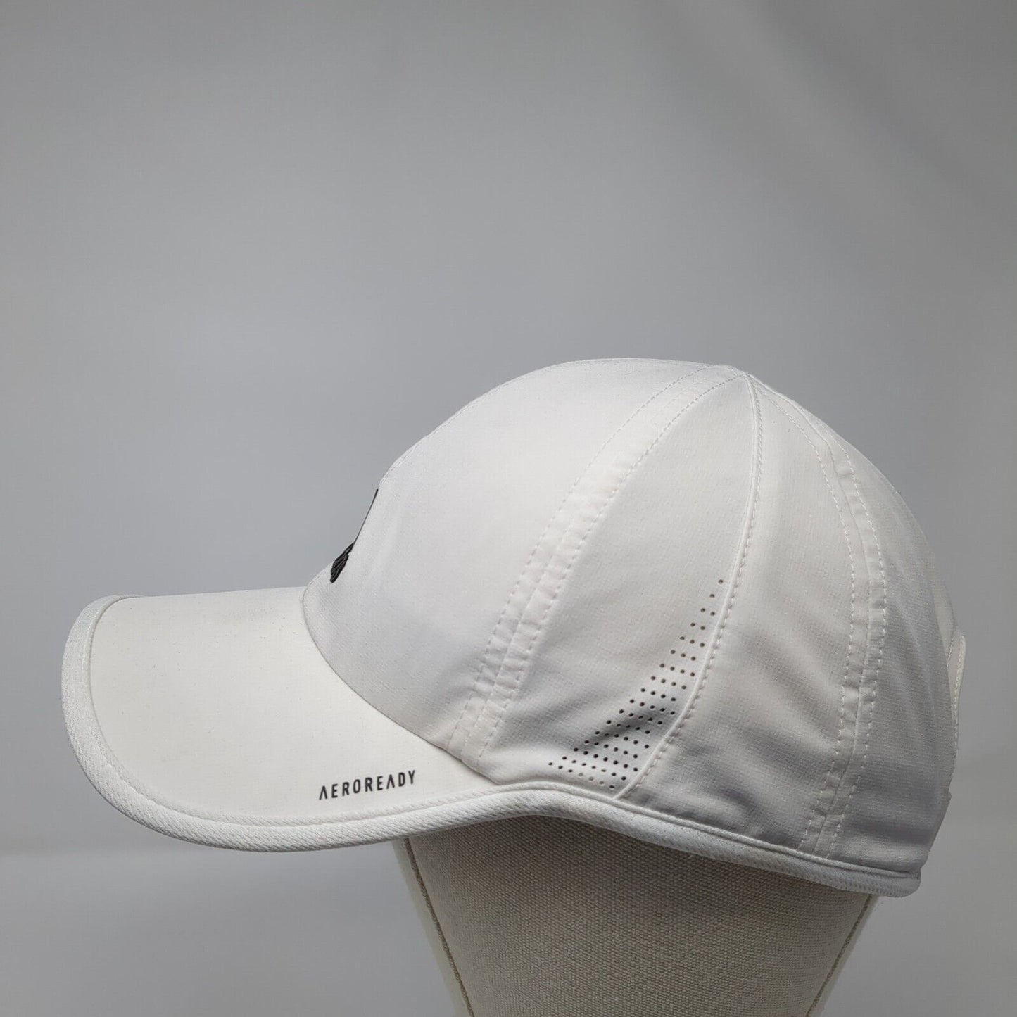 Adidas Aeroready Strapback Hat White One Size Adjustable Breathable 6 Panel