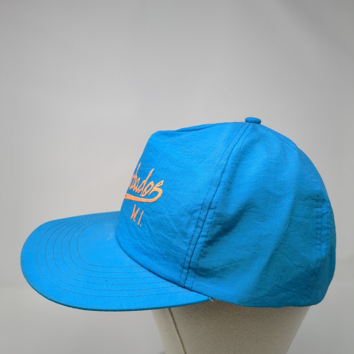 Barbados WI Snapback Hat Blue One Size Adjustable Lightweight Triangle Headwear