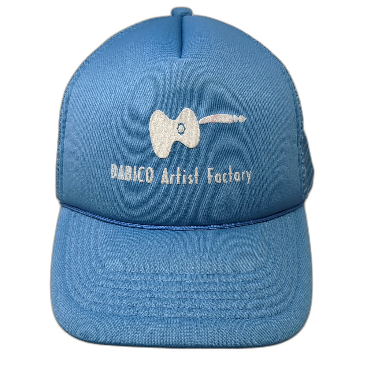 Dabico Artist Factory Trucker Hat Blue One Size Mesh Back Snapback Guitar Logo