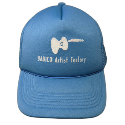 Dabico Artist Factory Trucker Hat Blue One Size Mesh Back Snapback Guitar Logo