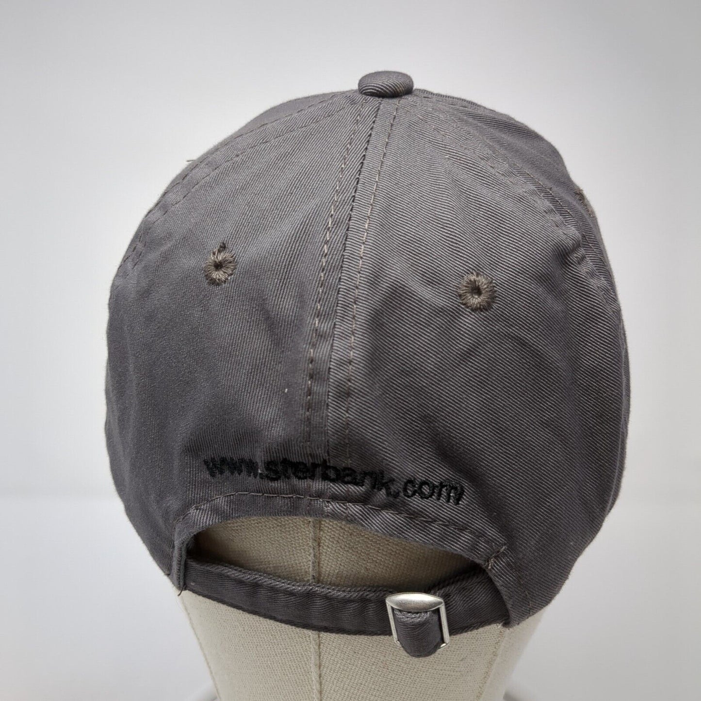 Sterling Bank Slideback Hat Gray One Size Adjustable Solid 6 Panel