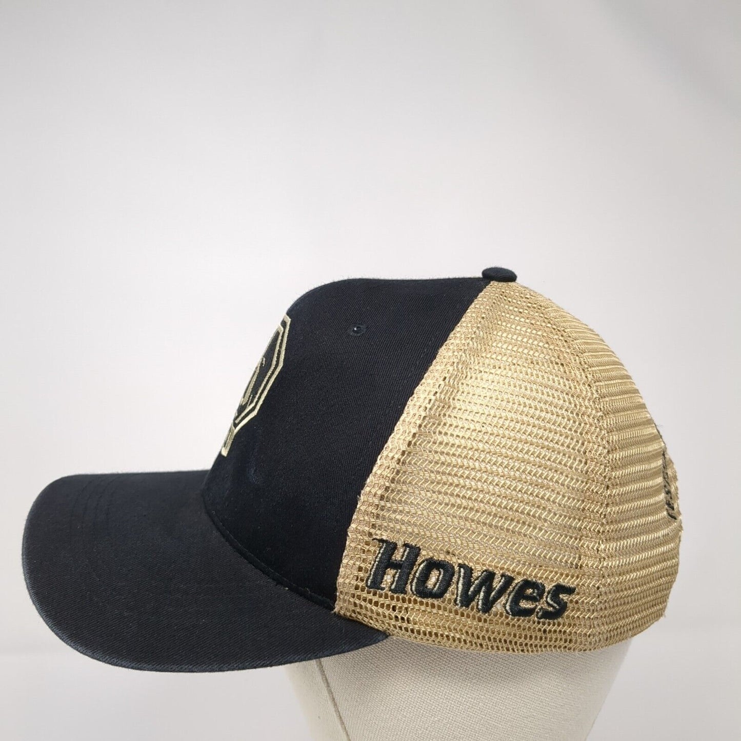 Howes Snapback Trucker Hat Black One Size Mesh Back Embroidered 6 Panel