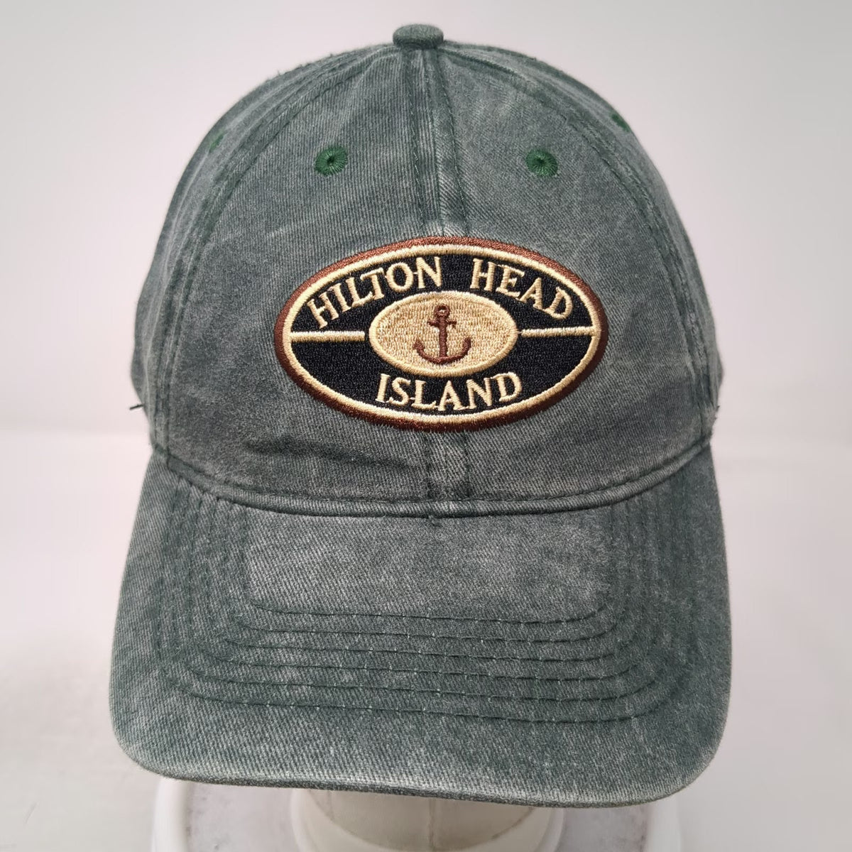 EST Hilton Head Island Green Baseball Cap OSFM Slideback Cotton Anchor Patch hat